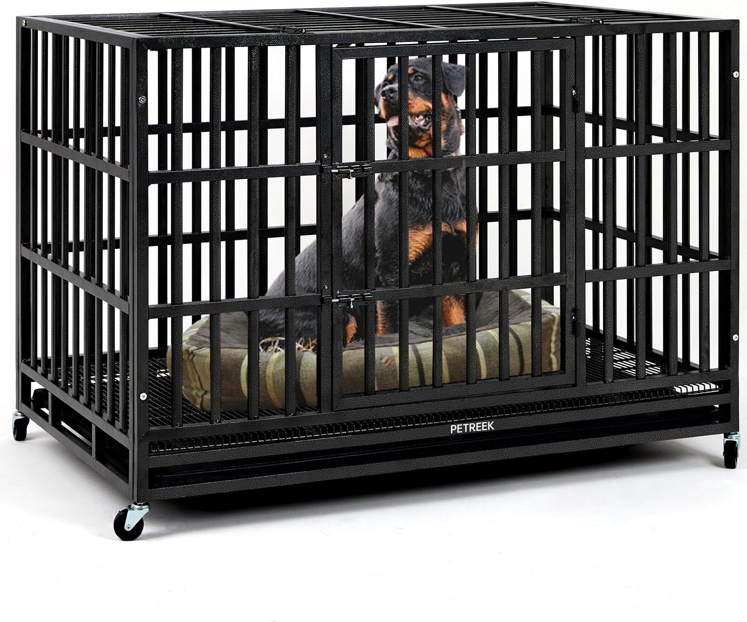 PETREEK 48/42/38 Inch Heavy Duty Pet Crate Indestructible