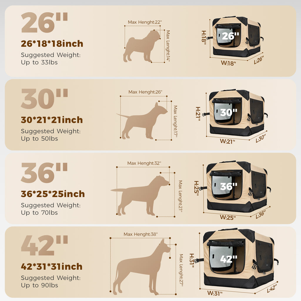 Petsee Soft Collapsible Dog Crate