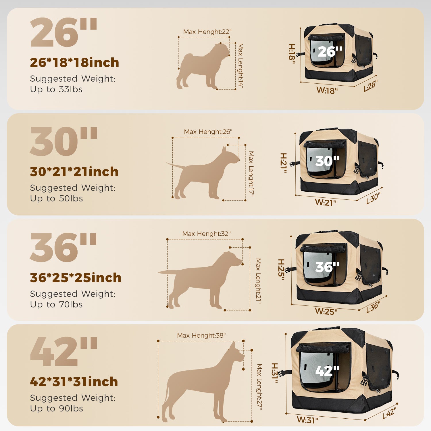 Petsee Soft Collapsible Dog Crate